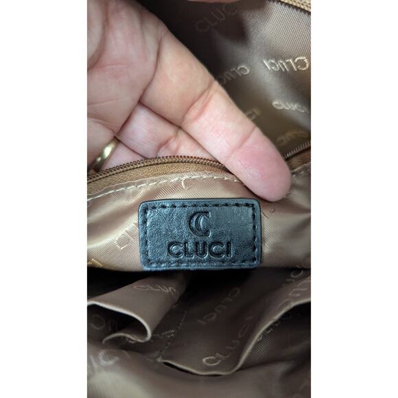 CLUCI black vegan leather shoulder bag purse crossbody - Picture 9 of 11